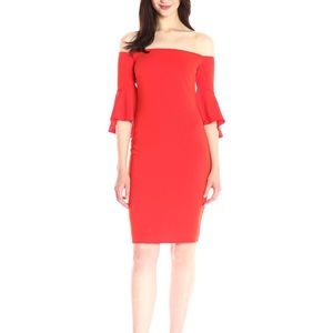 Laundry by Shelli Segal Crepe Off The Shoulder Dress